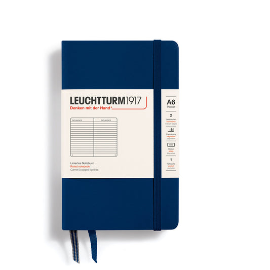 LEUCHTTURM1917 RULED NOTEBOOK A6 (187 Pages)-NAVY