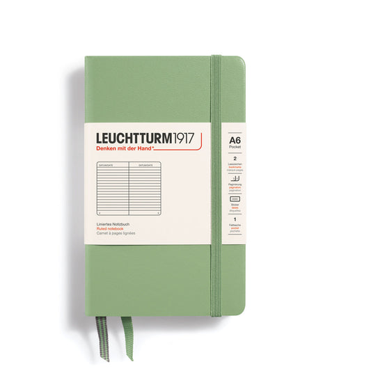 LEUCHTTURM1917 RULED NOTEBOOK A6 (187 Pages)-SAGE
