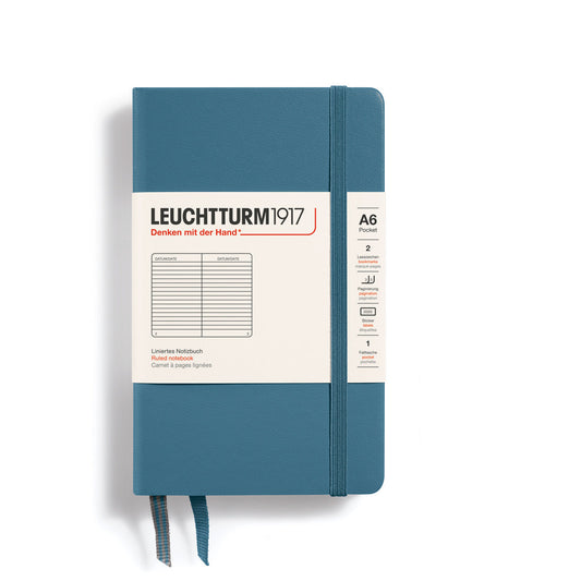 LEUCHTTURM1917 RULED NOTEBOOK A6 (187 Pages)-STONE BLUE