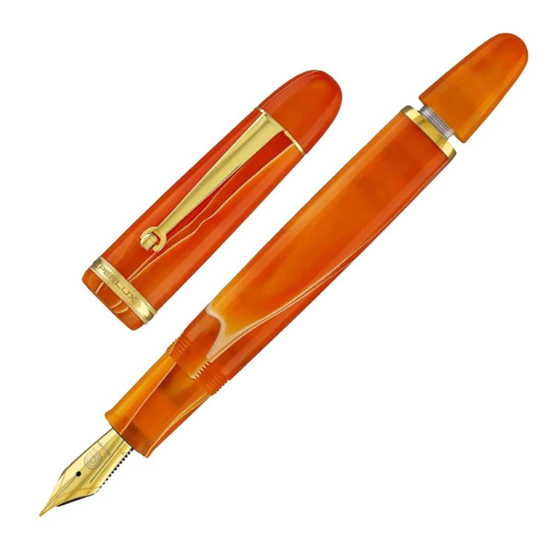 Penlux Masterpiece Grande Orange Swirl Fountain Pen