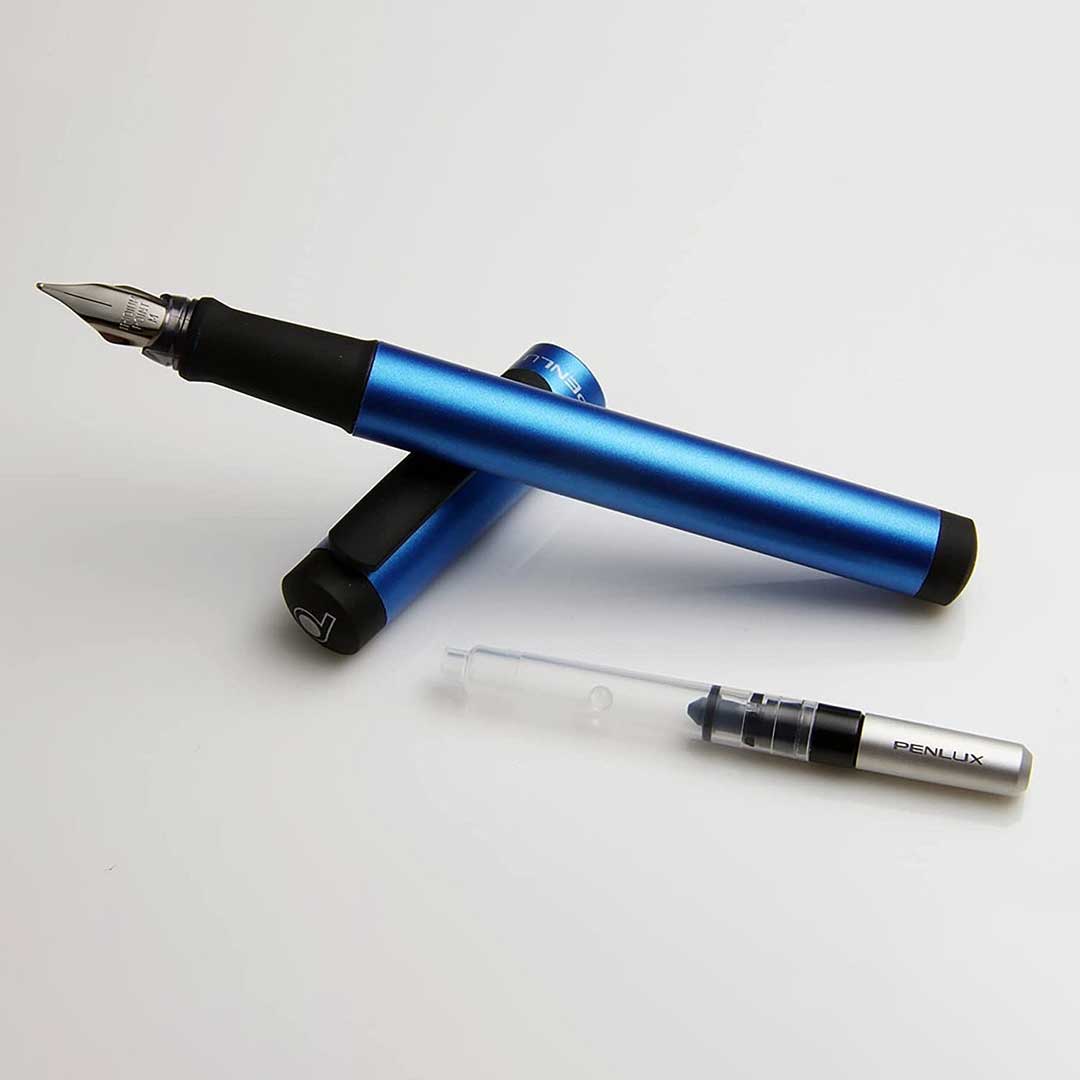 Penlux Junior Metallic Blue Fountain Pen