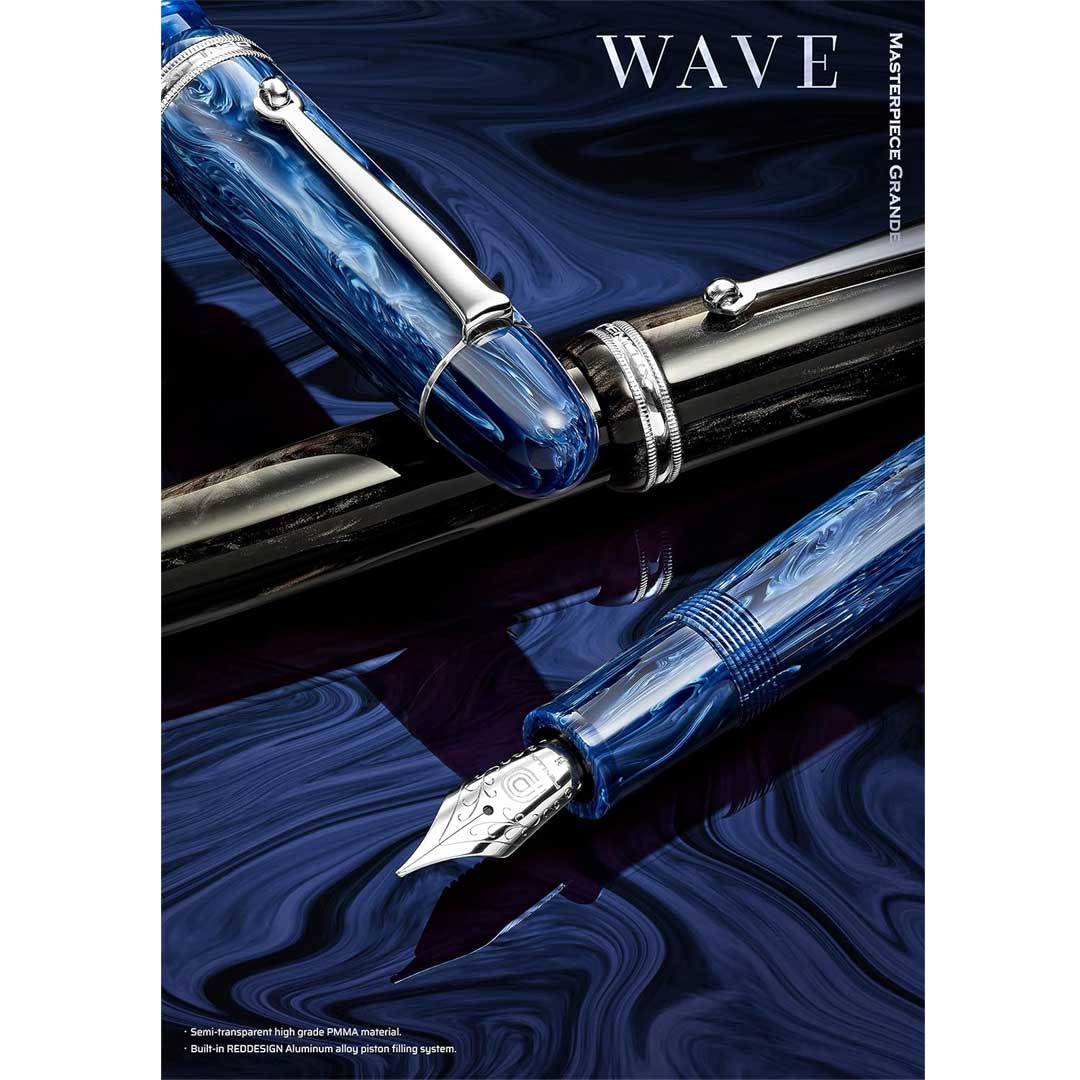 Penlux Masterpiece Grande Black Wave Fountain Pen