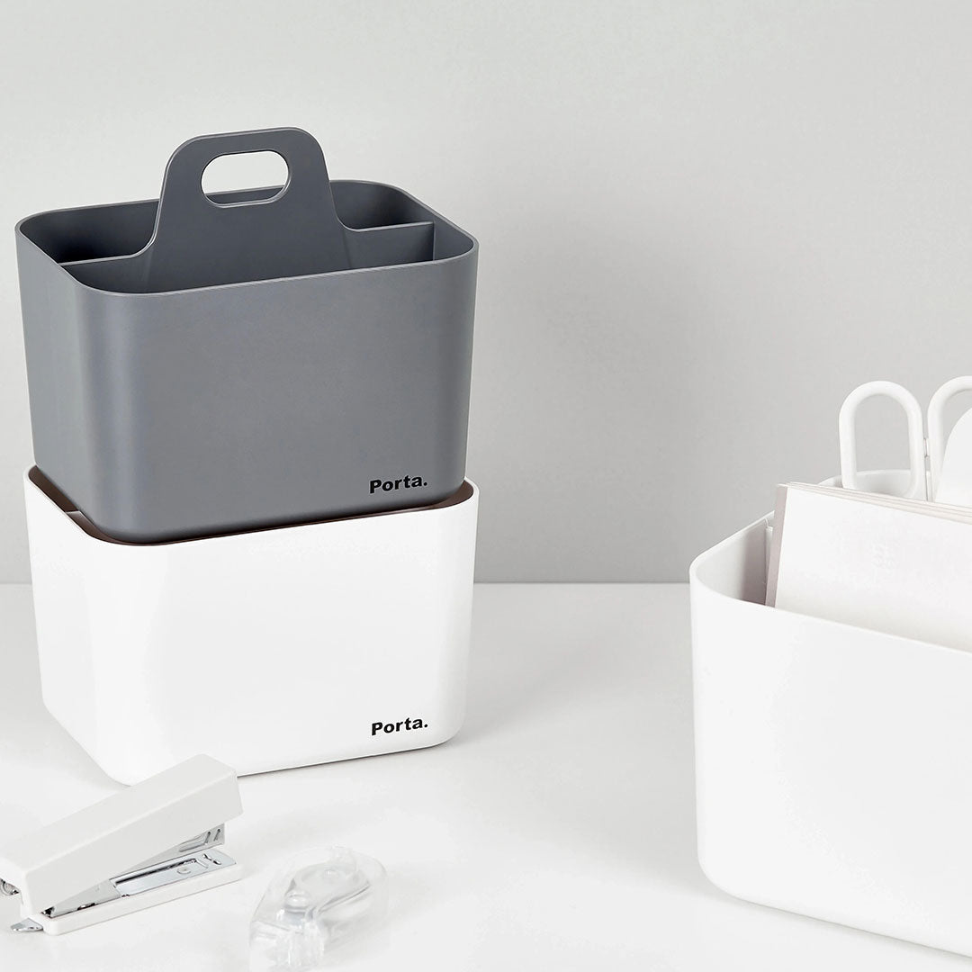 Litem Porta Mini Portable Stackable Mini Organizer - White