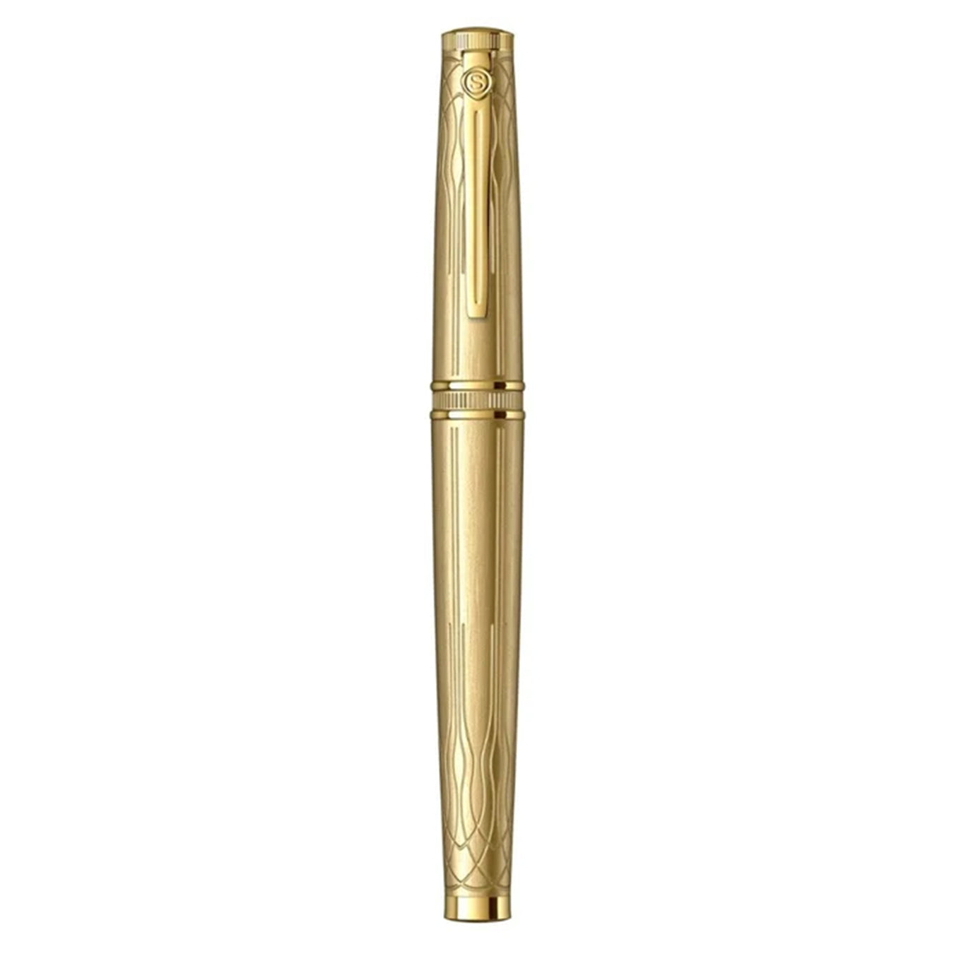 Scrikss Heritage Rollerball Pen in Gold GT on a white background
