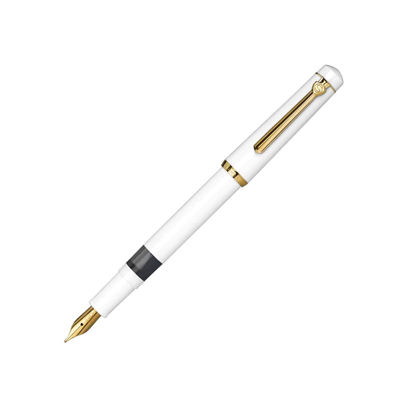 Scrikss 419 Medium Nib Fountain Pen - White GT