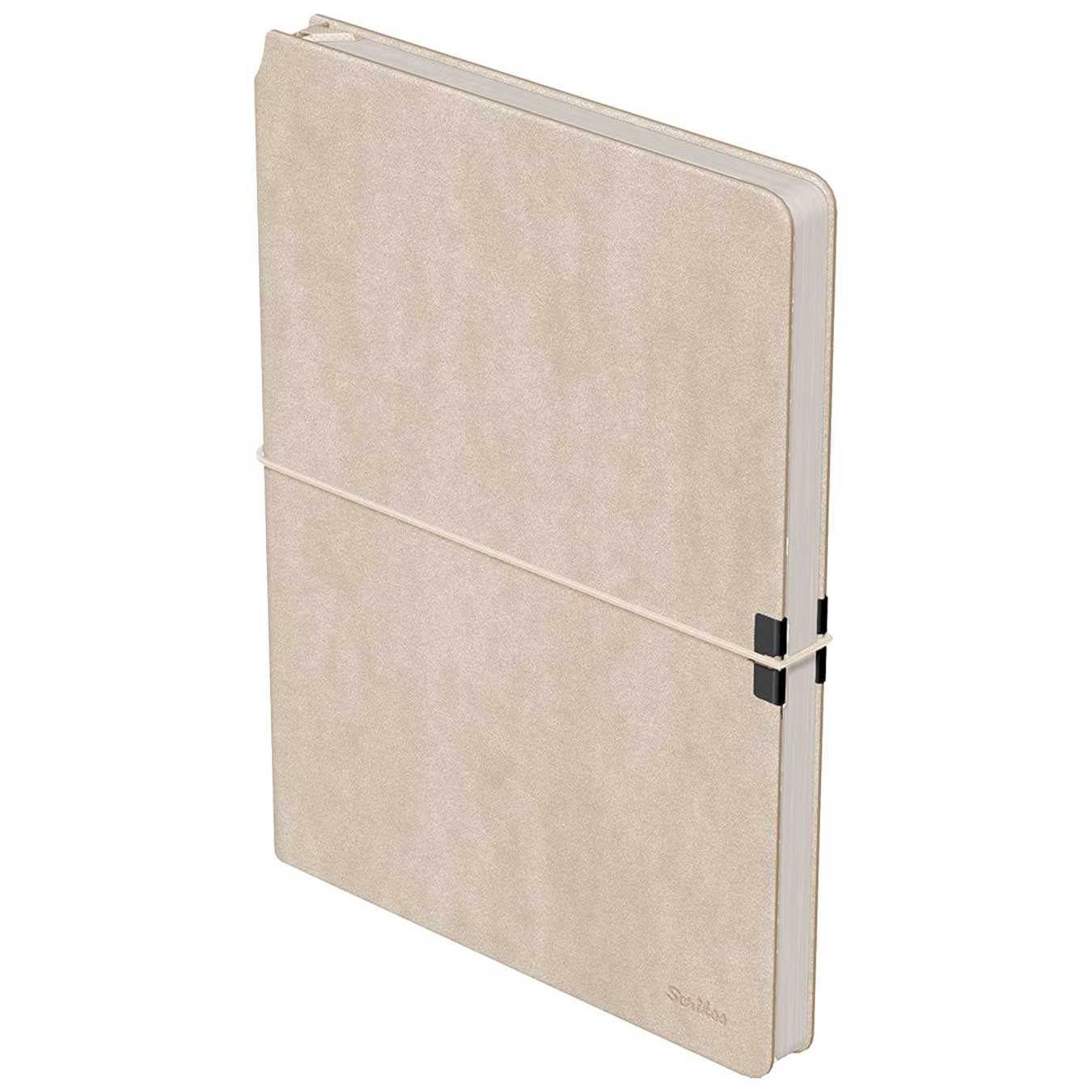 Scrikss A5 Premium Ruled Notebook with Beige Faux Leather Cover