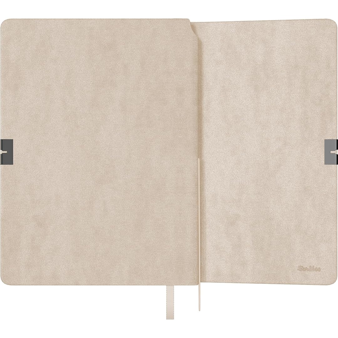 Scrikss A5 Premium Ruled Notebook - Beige Faux Leather Cover