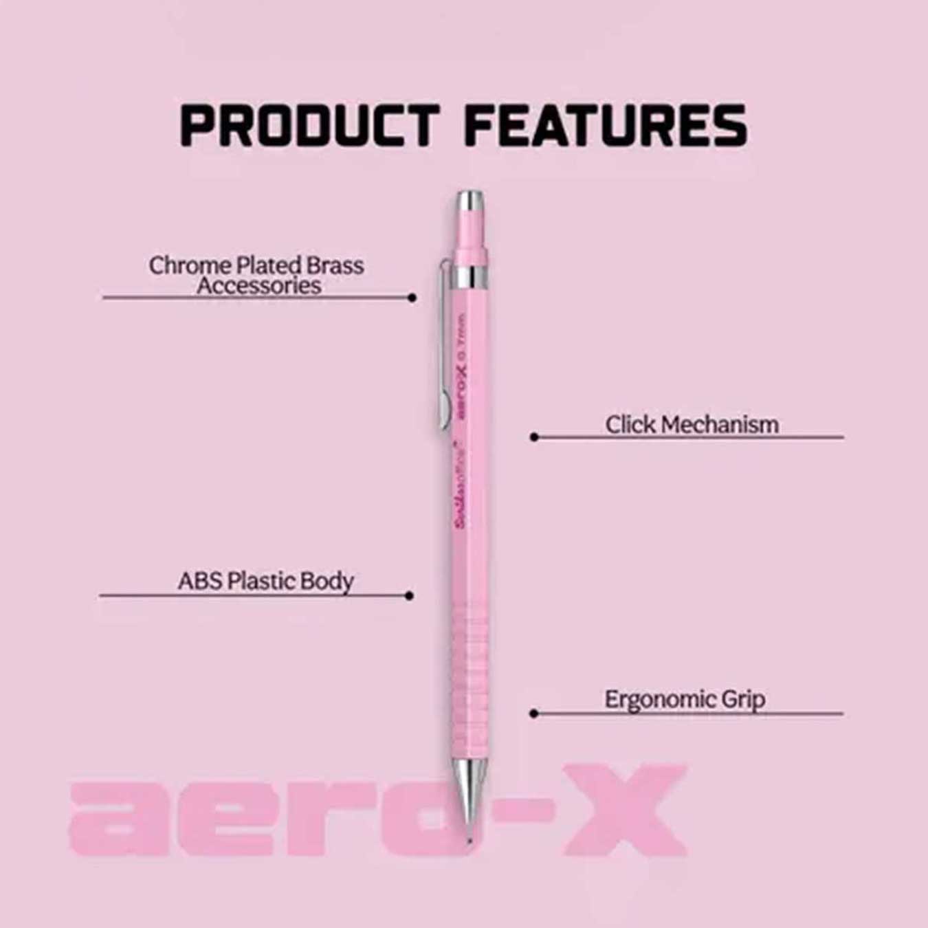 Scrikss Aero-X 0.7mm Mechanical Pencil - Pink