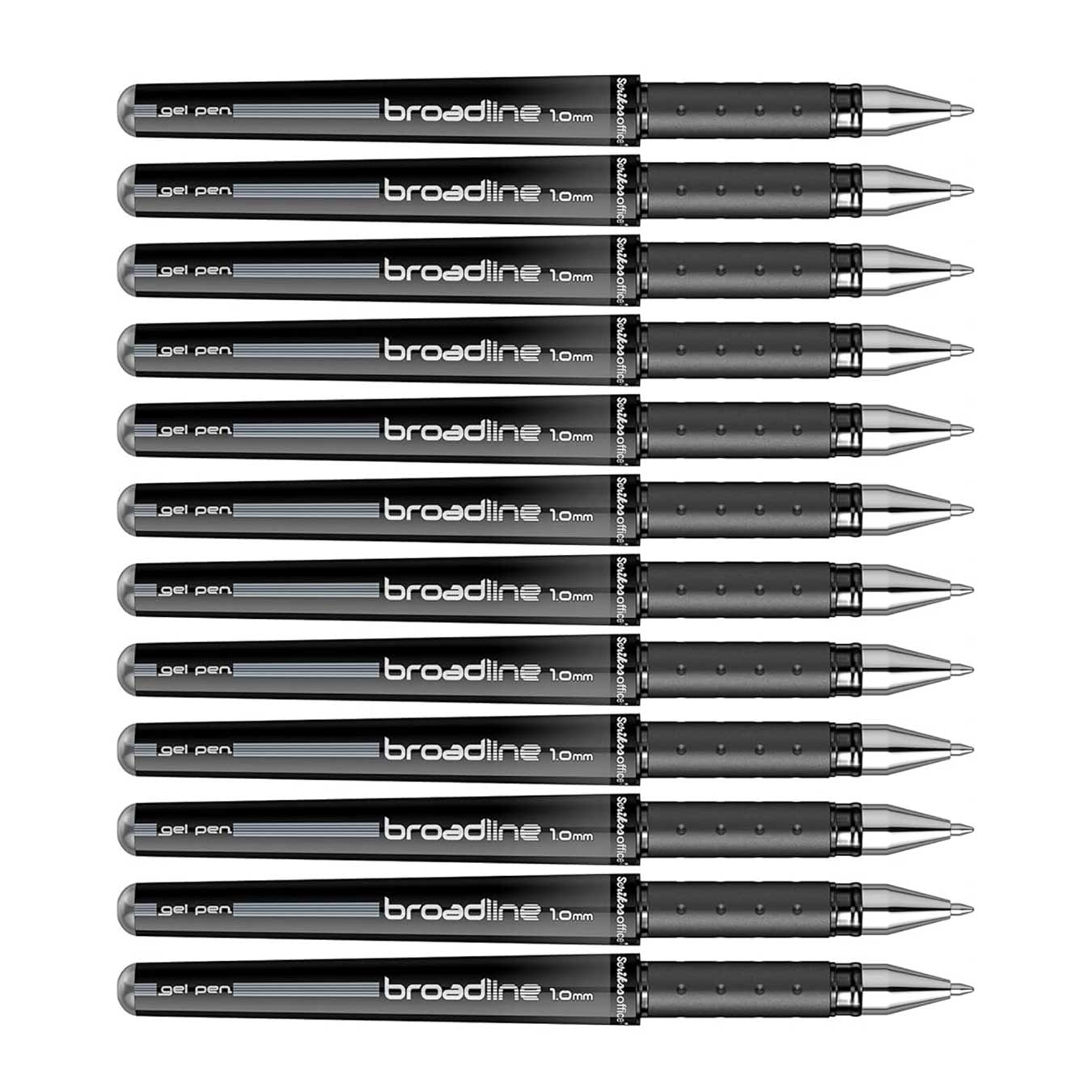 Scrikss Broadline Gel Pen 1mm (Pack Of 12) in Black