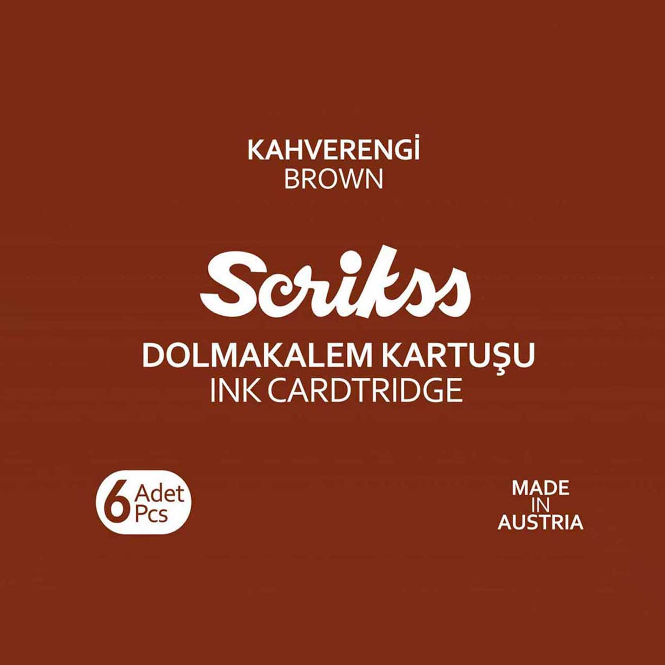 Scrikss Brown Ink Cartridges for Fountain Pens – Pack of 6