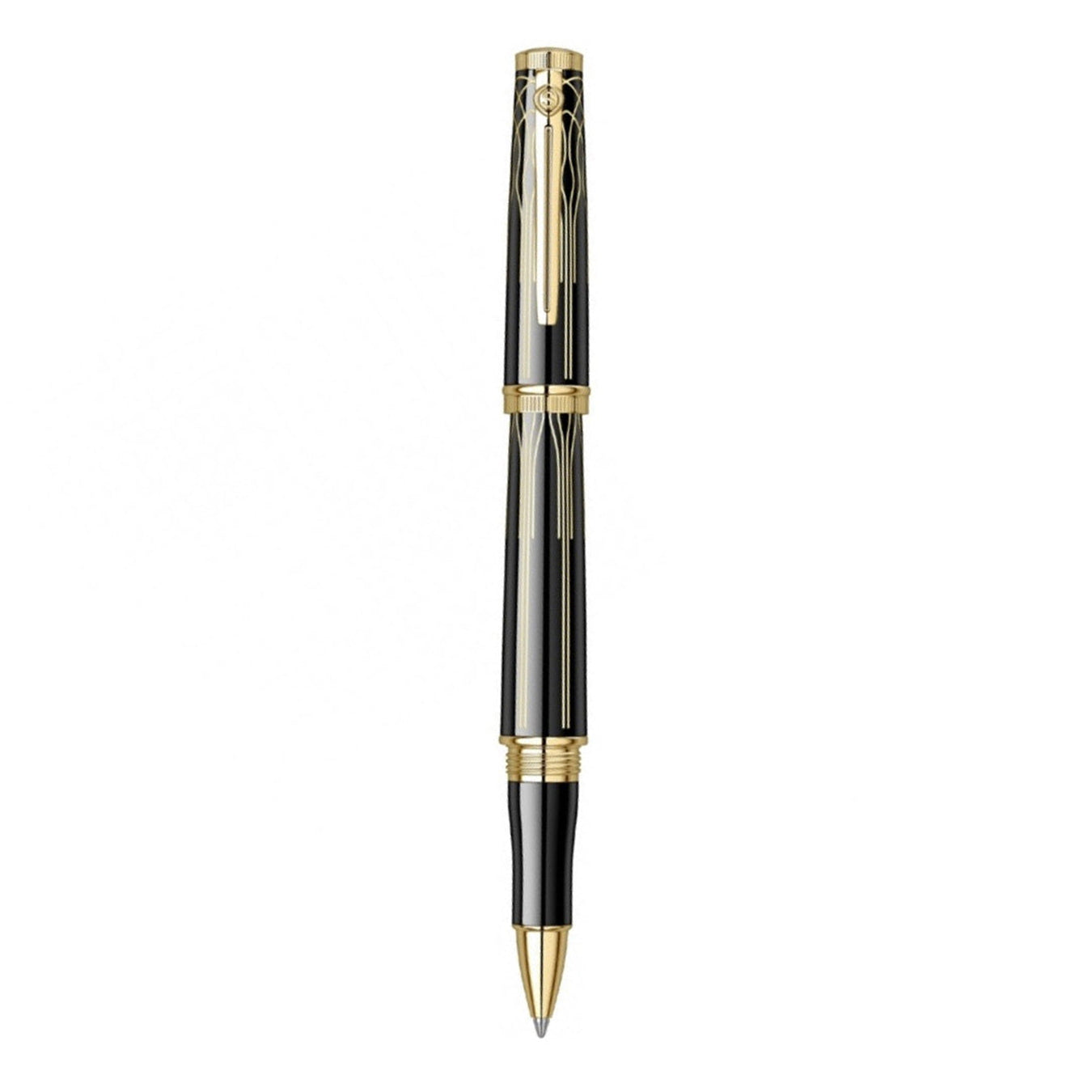 Scrikss Heritage 23k Gold Plated Rollerball Pen – Glossy Black