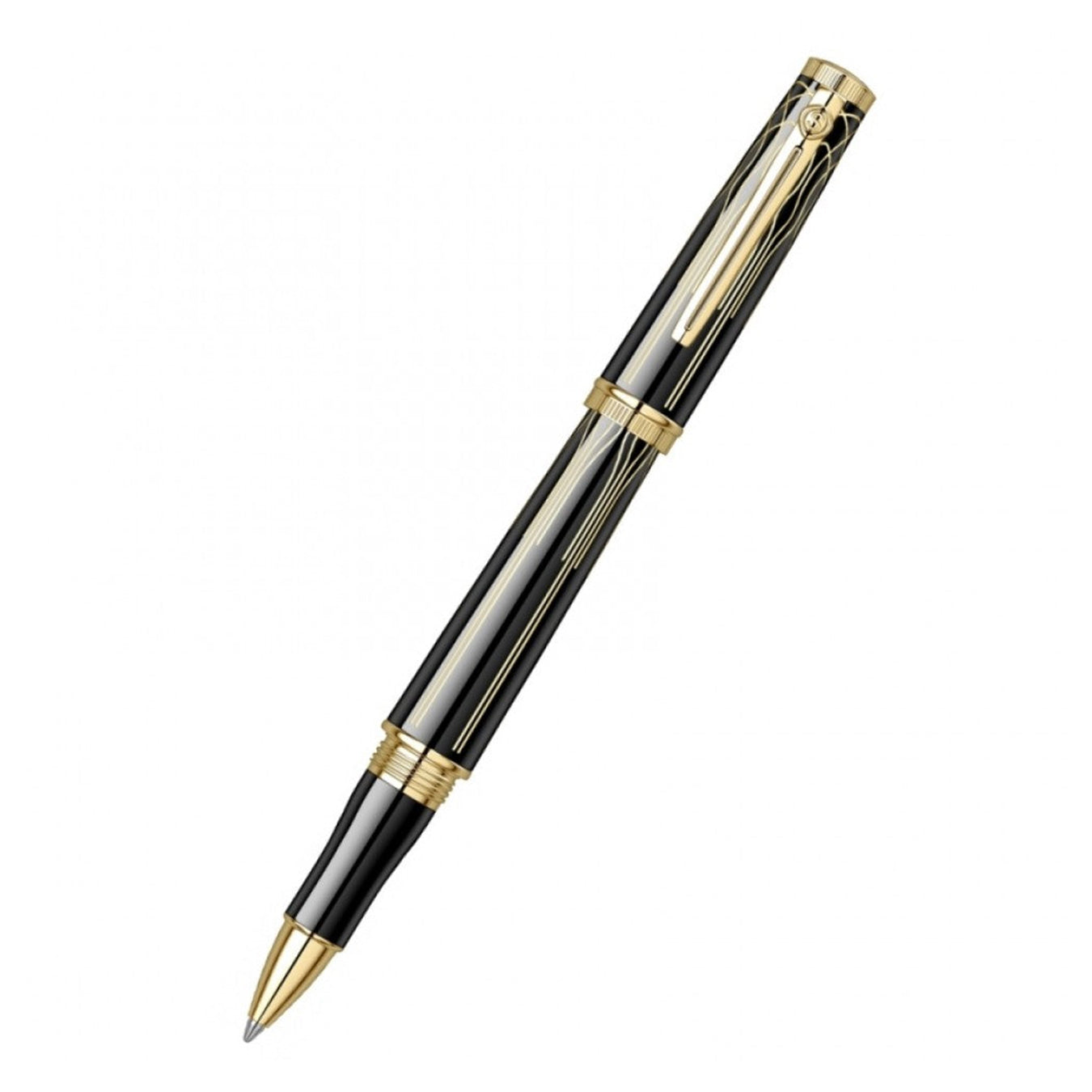 Scrikss Heritage 23k Gold Plated Rollerball Pen – Glossy Black