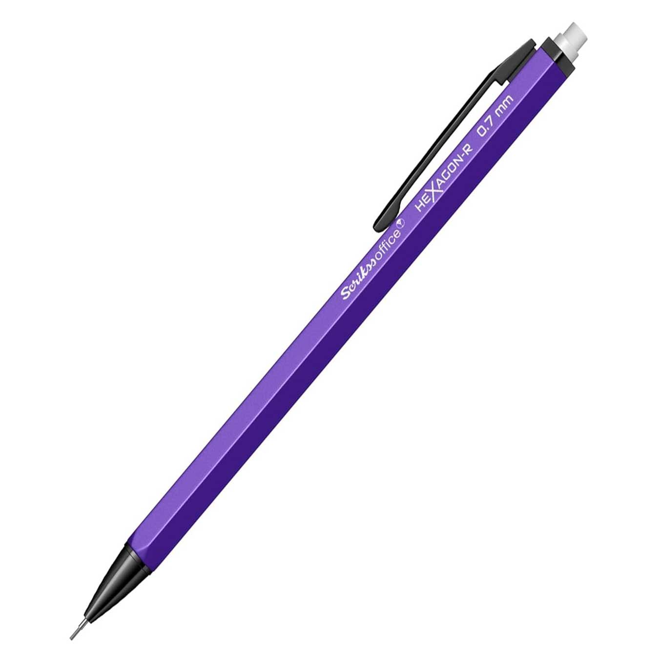 Scrikss Hexagon-R 0.7mm Mechanical Pencil in Purple on a white background