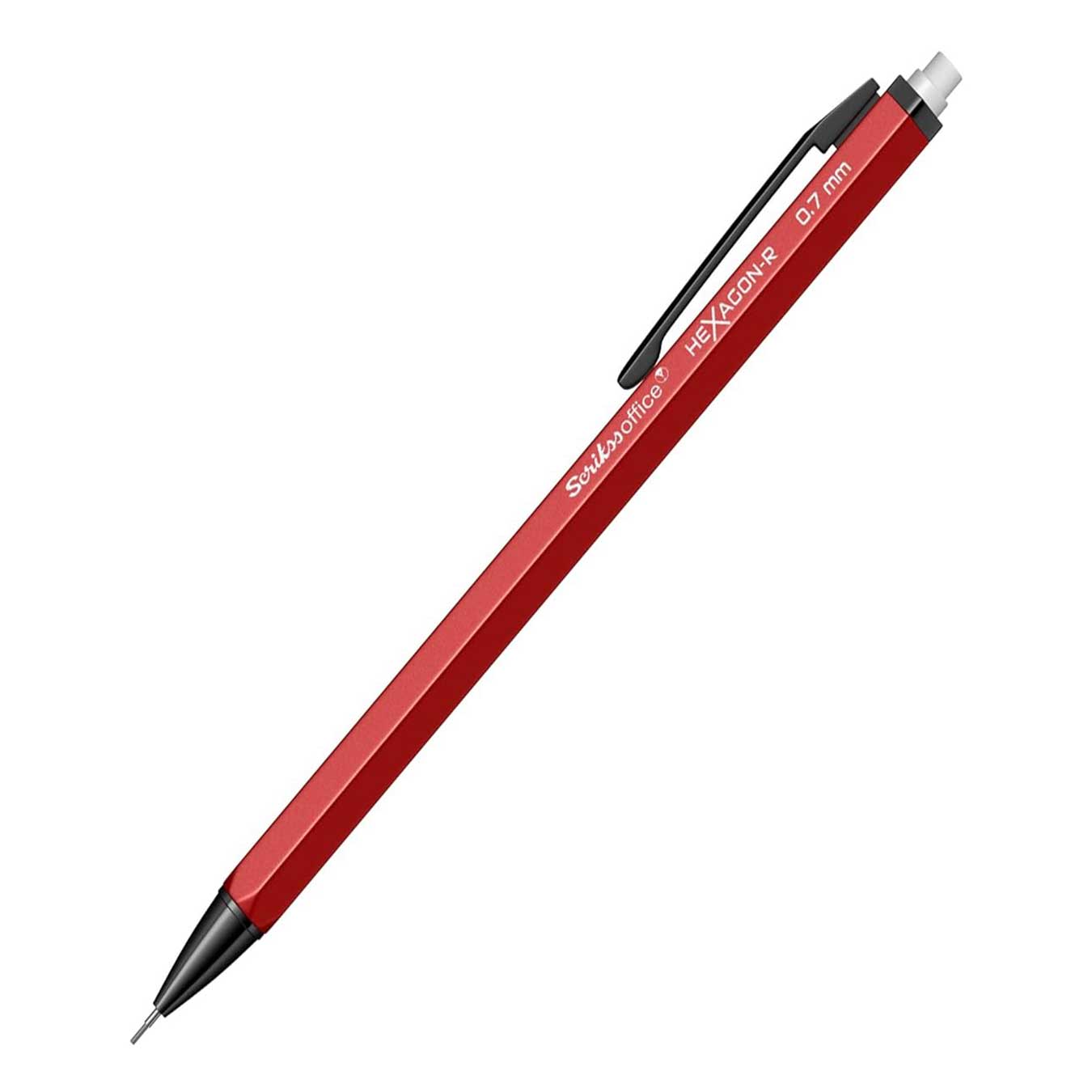 Scrikss Hexagon-R 0.7mm Mechanical Pencil in Red on a white background