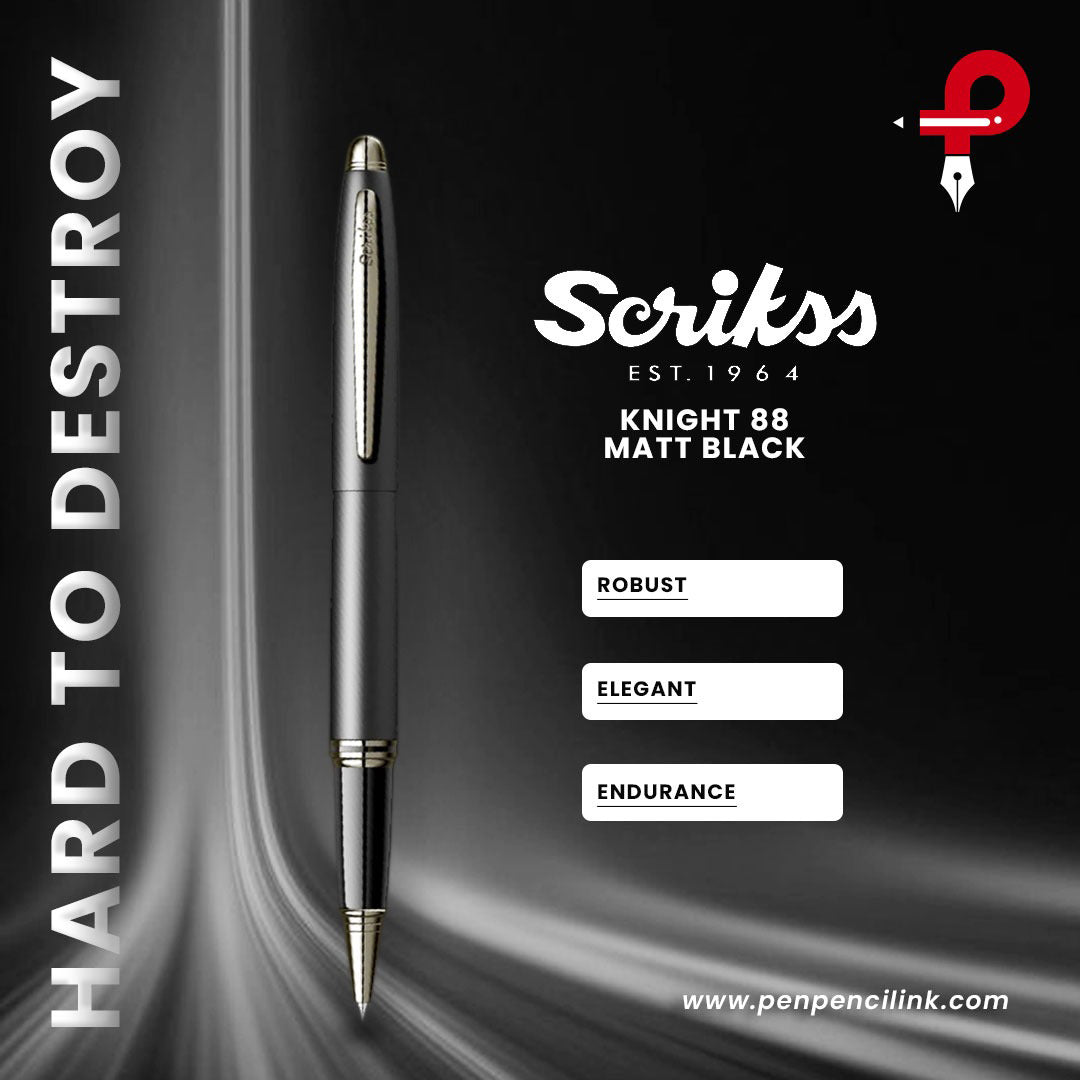 Scrikss Knight 88 Rollerball Pen | Matte Black