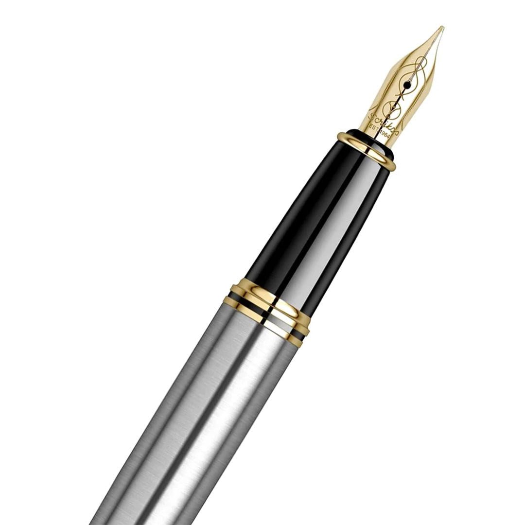 Scrikss Knight 88 Medium Nib Fountain Pen - Stainless Steel GT
