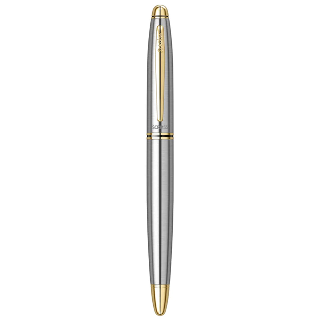 Scrikss Knight 88 Rollerball Pen in Gold Chrome on a white background