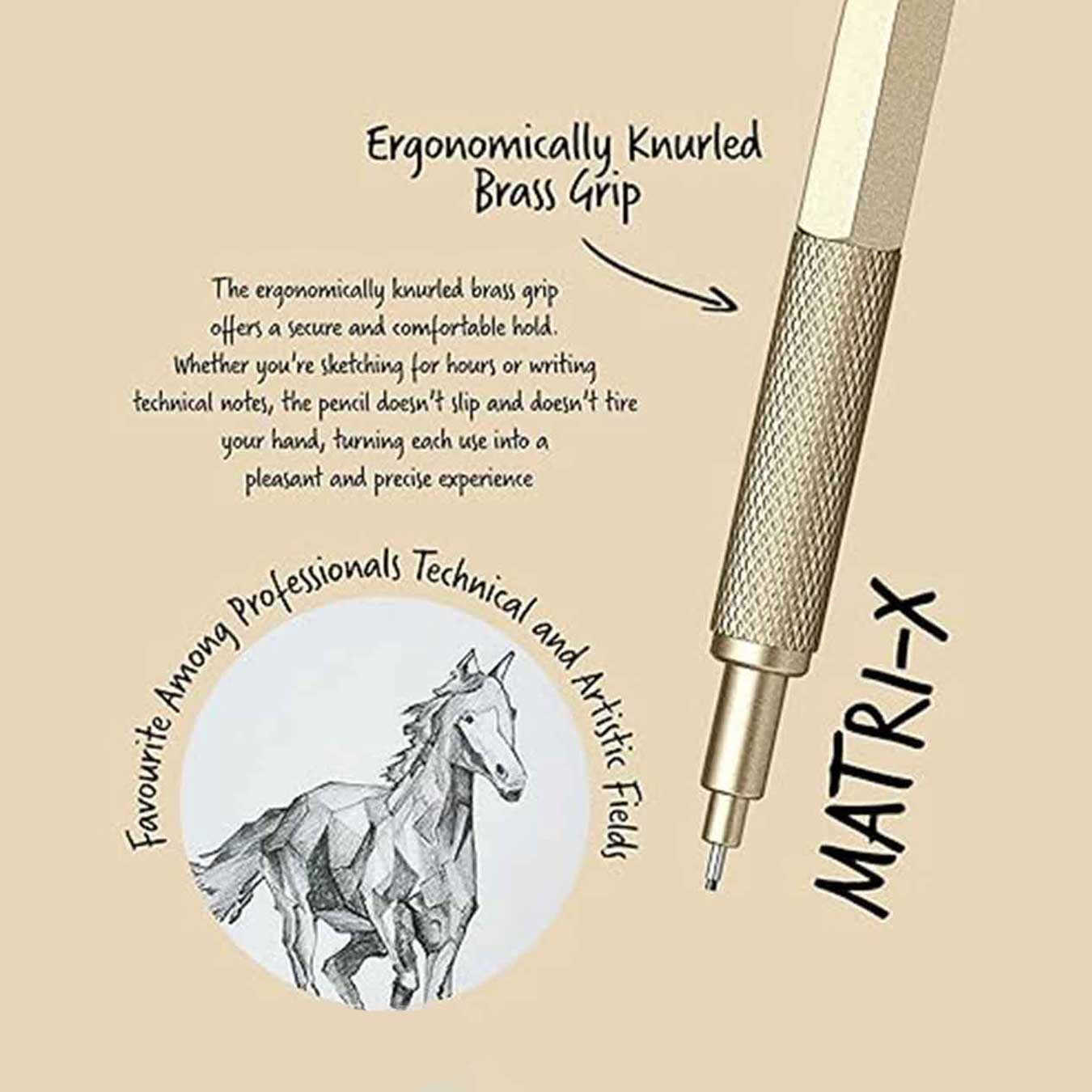Scrikss Matri-X 0.7mm Mechanical Pencil - Metallic Gold