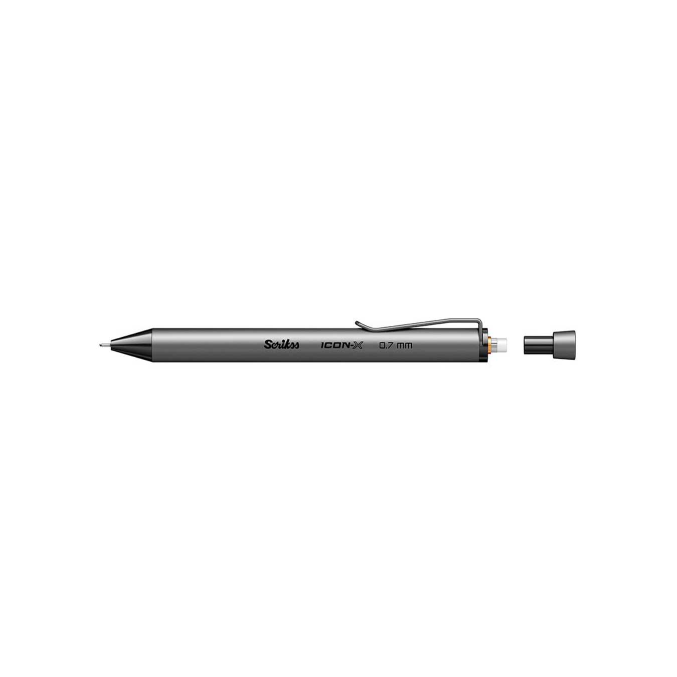 Scrikss Icon-X 0.7mm Mechanical Pencil in Anthracite on a white background