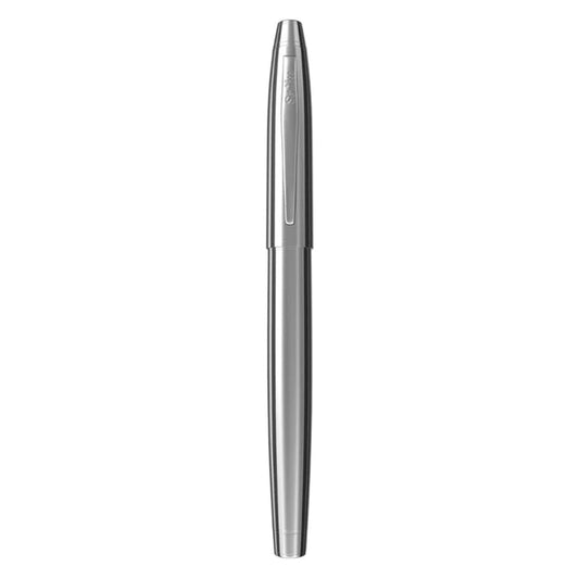 Scrikss Noble 35 Medium nib Fountain Pen in Chrome on white background