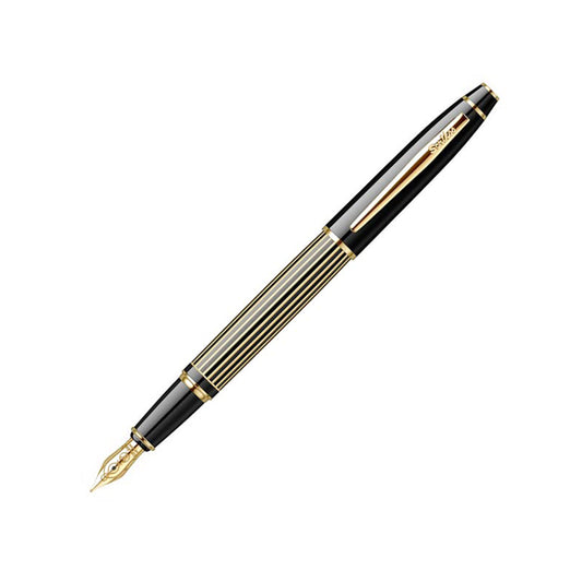 Scrikss Noble 35L Medium nib Fountain Pen in Black GT