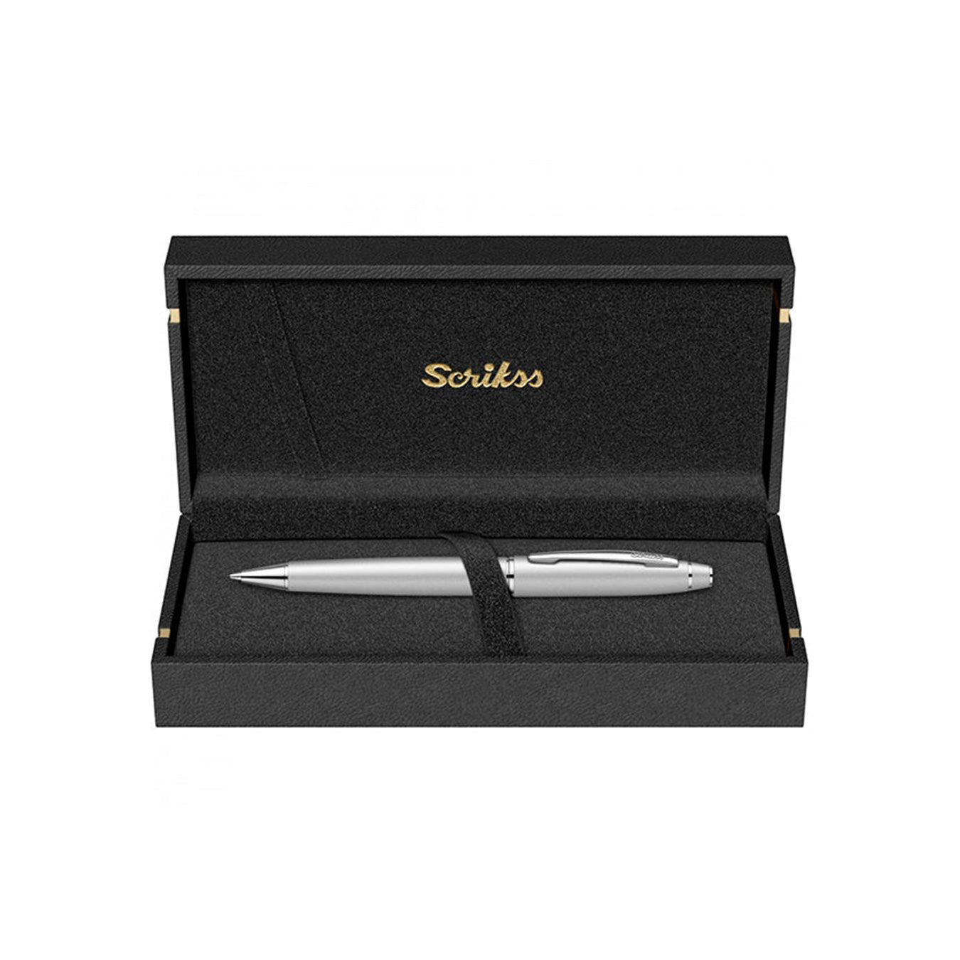 Scrikss Noble Matte Chrome 0.7mm Mechanical Pencil in a black box