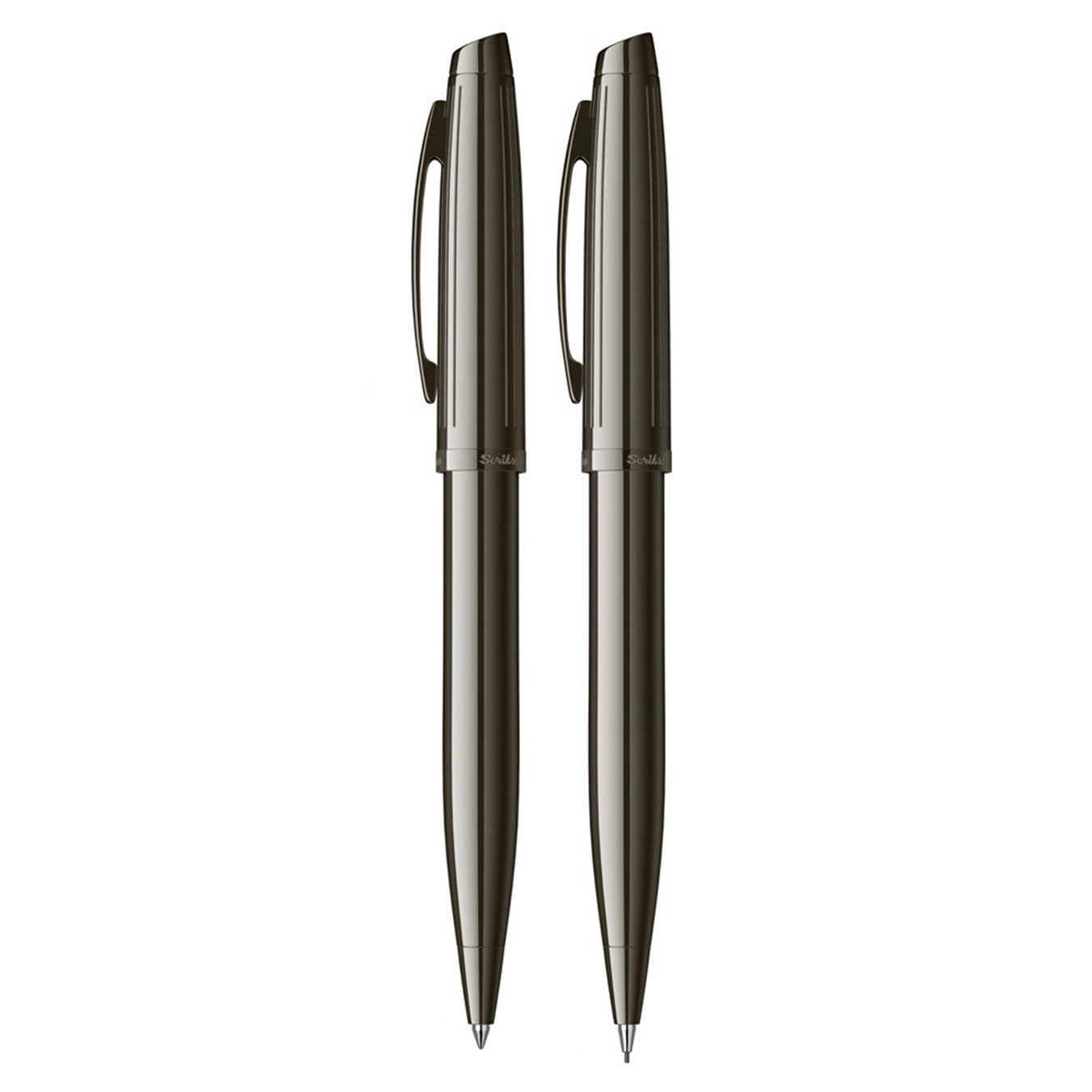 Scrikss Oscar 39 Ballpoint Pen & Mechanical Pencil Set in Titanium