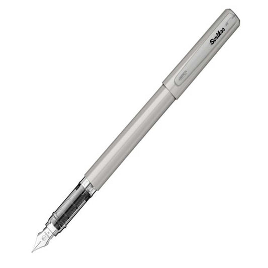 Scrikss Primeo Medium Nib Fountain Pen in Grey on a white background