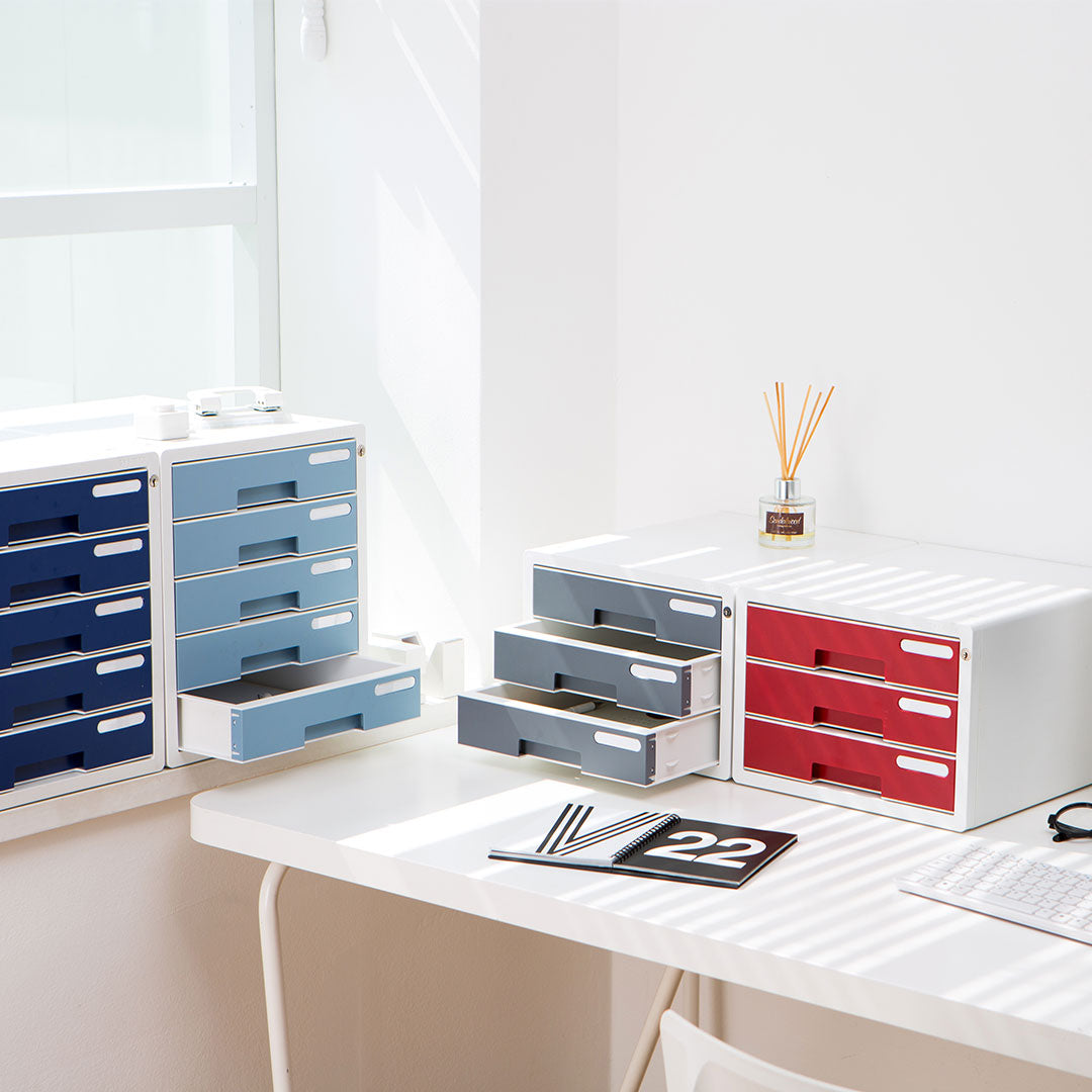 Sysmax | Lockable File Cabinet | 5 Drawers | Wine Red|Deluxe Color | For Office School  & Hospital