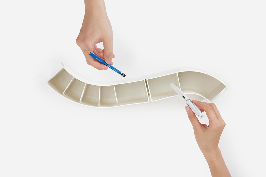 Litem Pen Stand 6 Compartment Train - Ivory