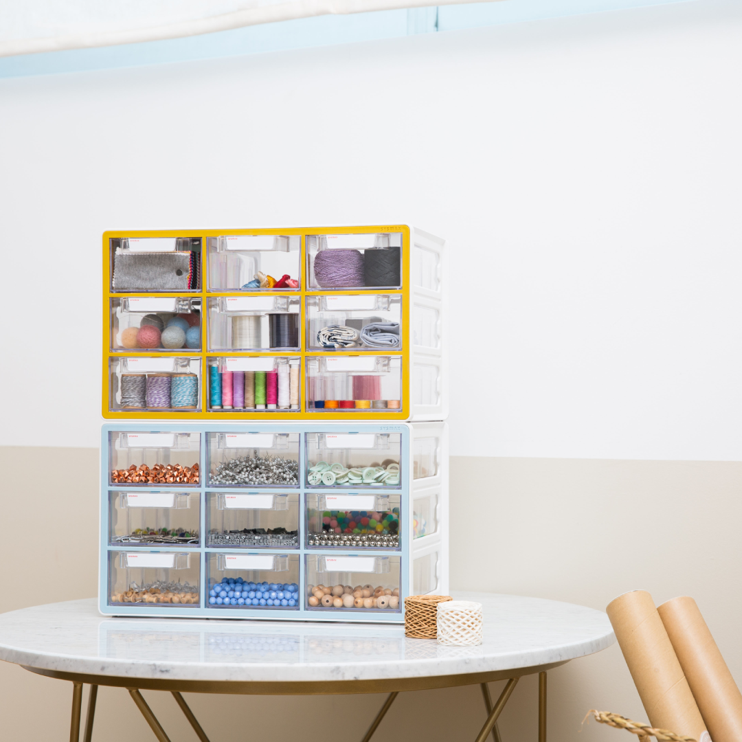 Sysmax | Multi Utility  Storage Box | 9 Drawers | Organizer | Yellow | Up System | For Office & Home